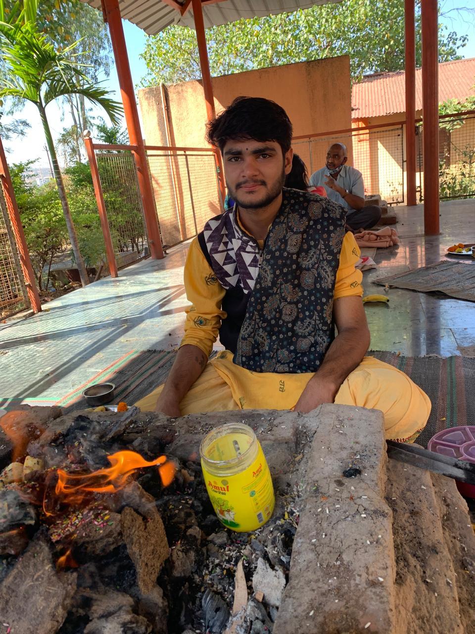 Sacred fire ceremony at Trimbakeshwar Jyotirlinga